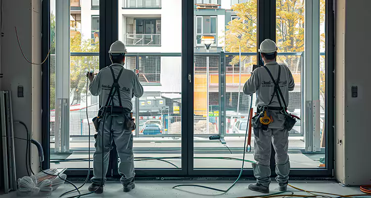Patio Door Glass Replacement with Built-In Blinds in Iona, FL